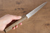 Seisuke Nami AUS10 Mirrored Finish Damascus Petty-Utility  135mm with Oak Handle - Seisuke Knife