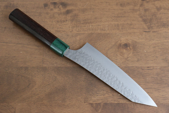Yu Kurosaki Senko Ei SG2 Hammered Bunka 165mm Shitan (ferrule: Green Pakka wood) Handle - Seisuke Knife