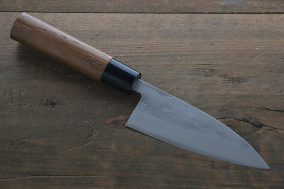 Seisuke Blue Steel No.2 Nashiji Ajikiri  105mm Chestnut Handle - Seisuke Knife