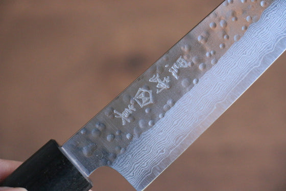 Makoto Kurosaki VG10 Maru Hammered Damascus Petty-Utility 135mm with Shitan Handle - Seisuke Knife