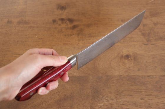 Seisuke VG10 33 Layer Mirrored Finish Damascus Nakiri  165mm Red Pakka wood Handle - Seisuke Knife
