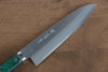 Sakai Kikumori Blue Steel No.1 Gyuto Japanese Knife 175mm Green Pakka wood Handle - Seisuke Knife