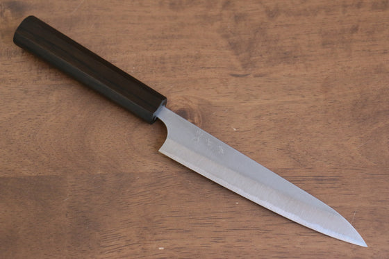Yoshimi Kato Blue Super Nashiji Petty-Utility 150mm Enju Lacquered(Black） Handle - Seisuke Knife