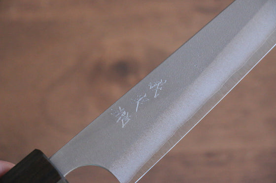Yoshimi Kato Blue Super Nashiji Petty-Utility 150mm Enju Lacquered(Black） Handle - Seisuke Knife