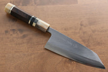  Jikko Shiko White Steel Kiritsuke Deba 150mm Ebony with Double Ring Handle - Seisuke Knife