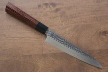  Seki Kanetsugu Heptagon Wood VG2 Hammered Petty-Utility Japanese Knife 150mm Pakka wood (heptagonal) Handle - Seisuke Knife