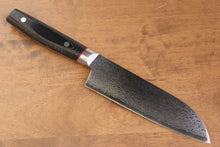  Seisuke Saiun VG10 Damascus Santoku 170mm Black Micarta Handle - Seisuke Knife
