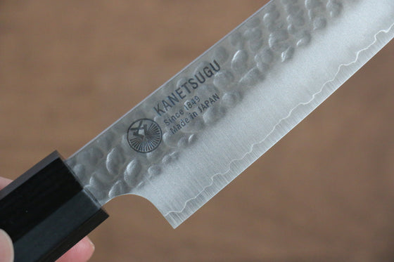 Seki Kanetsugu VG10 Hammered Petty-Utility 150mm Heptagonal Pakkawood Handle - Seisuke Knife