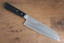  Kunihira Kokuryu VG10 Hammered Santoku Japanese Knife 170mm with Navy Blue Pakkawood Handle - Seisuke Knife