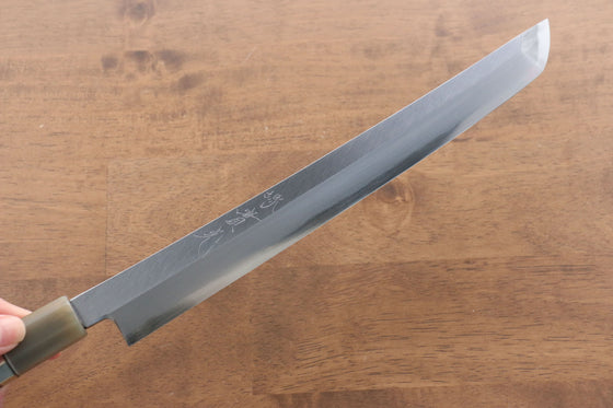 Jikko Shiko White Steel Sakimaru Yanagiba 270mm Ebony with Double Ring Handle - Seisuke Knife