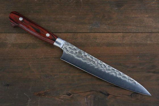 Sakai Takayuki VG10 33 Layer Damascus Petty-Utility 150mm Mahogany Pakka wood Handle - Seisuke Knife