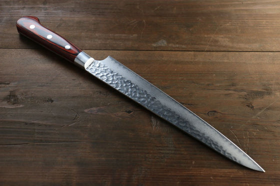 Sakai Takayuki VG10 33 Layer Damascus Sujihiki Japanese Knife 240mm Mahogany Pakka wood Handle - Seisuke Knife