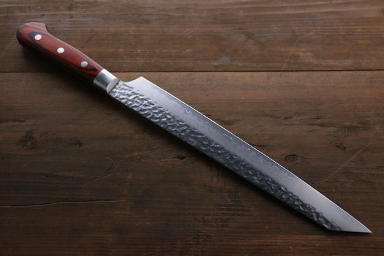 Sakai Takayuki VG10 33 Layer Damascus Kengata Yanagiba  270mm Mahogany Pakka wood Handle - Seisuke Knife