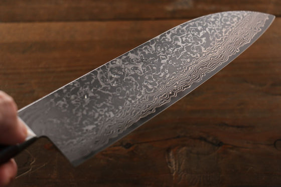 Yoshimi Kato VG10 Nickel Damascus Santoku Japanese Chef Knife 180mm - Seisuke Knife