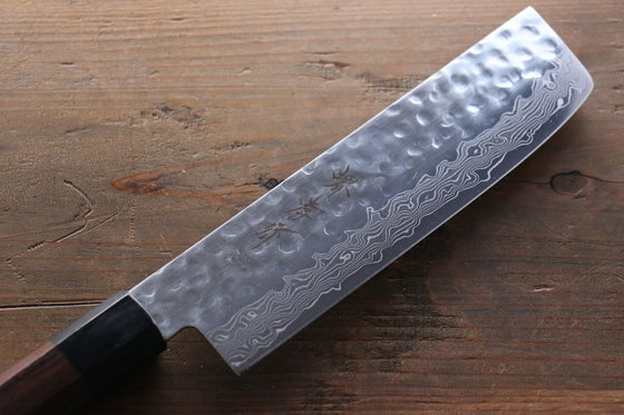 Sakai Takayuki 45 Layer Damascus Japanese Chef's Nakiri Knife 160mm with Shitan Handle - Seisuke Knife