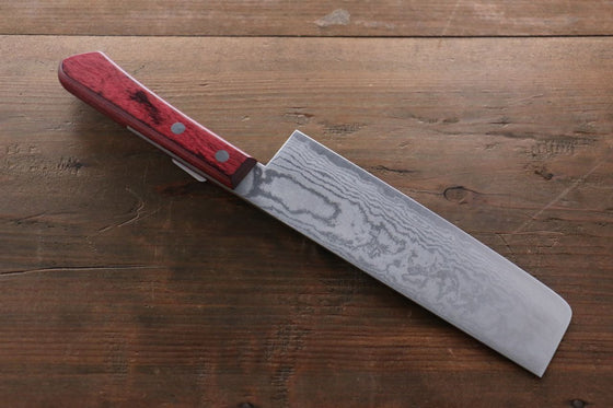 Shigeki Tanaka VG10 17 Layer Damascus Hand Forged Japanese Chef's Nakiri Knife 160mm - Seisuke Knife