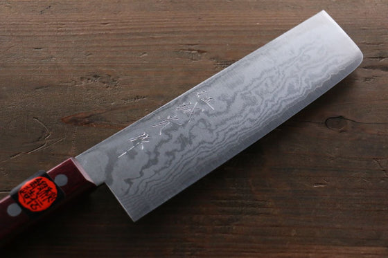 Shigeki Tanaka VG10 17 Layer Damascus Hand Forged Japanese Chef's Nakiri Knife 160mm - Seisuke Knife