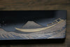Takeshi Saji Maki-e Art Blue Steel No.2 Colored Damascus Maki-e Art Fujisan Nakiri  180mm Lacquered Handle - Seisuke Knife